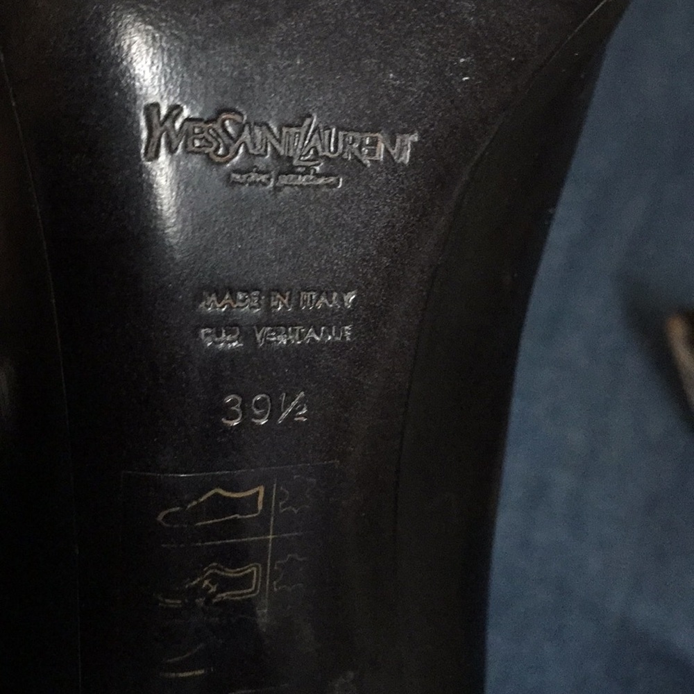 YSL Yves Saint Laurent heels. Black leather. 39.5 - Picture 5 of 6